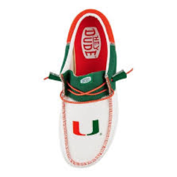 Hey Dude Men's Wally Tri U of Miami Hurricanes Left Shoe Orange Green Size 12 - Picture 1 of 11